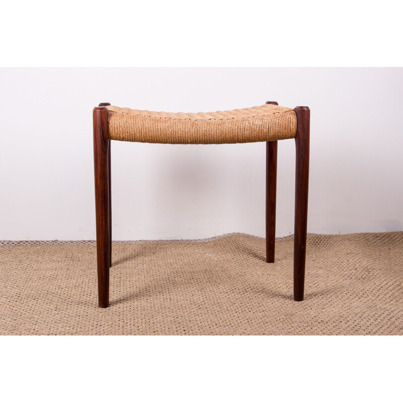 Vintage-Hocker aus Rio-Palisander und Tauwerk Modell 80 A von Niels Otto Moller für Jl Mollers Mobelkfabrik, 1960