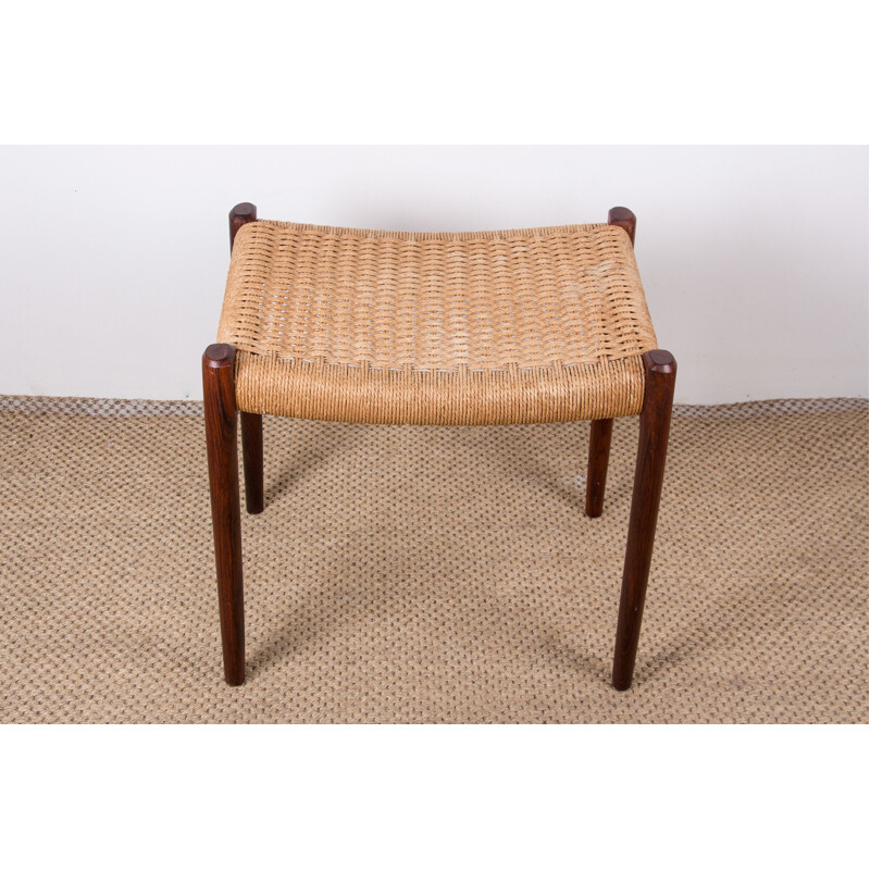 Vintage-Hocker aus Rio-Palisander und Tauwerk Modell 80 A von Niels Otto Moller für Jl Mollers Mobelkfabrik, 1960