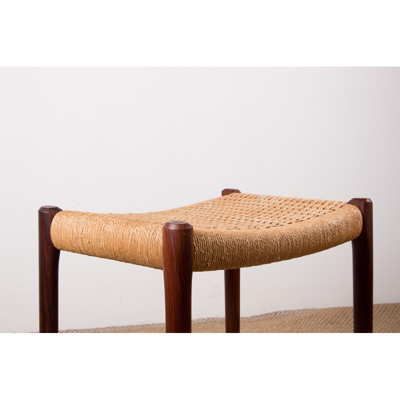 Vintage-Hocker aus Rio-Palisander und Tauwerk Modell 80 A von Niels Otto Moller für Jl Mollers Mobelkfabrik, 1960