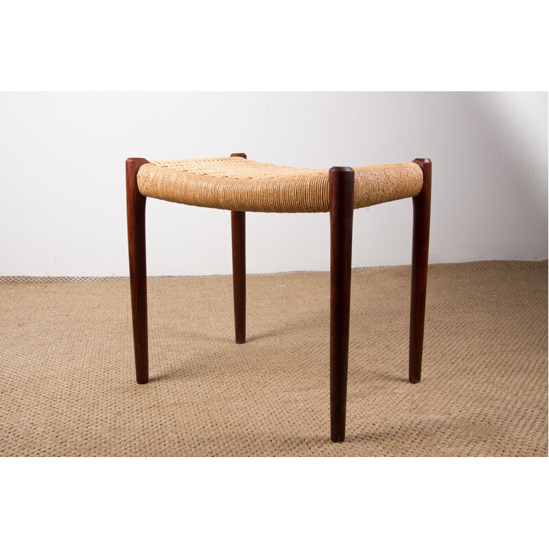 Vintage Rio rosewood and rope stool model 80 A by Niels Otto Moller for Jl Mollers Mobelkfabrik, 1960