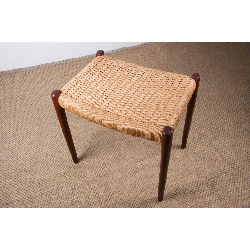 Vintage Rio rosewood and rope stool model 80 A by Niels Otto Moller for Jl Mollers Mobelkfabrik, 1960