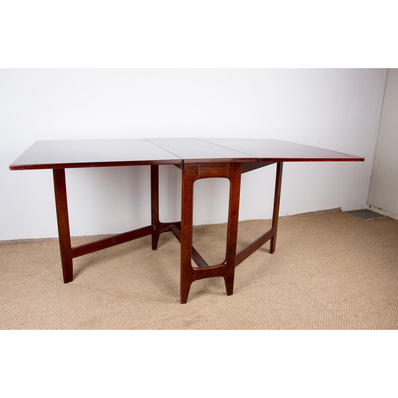 Vintage Norwegian rosewood folding table by Bernt Winge for Kleppes Mobelfabrik, 1970