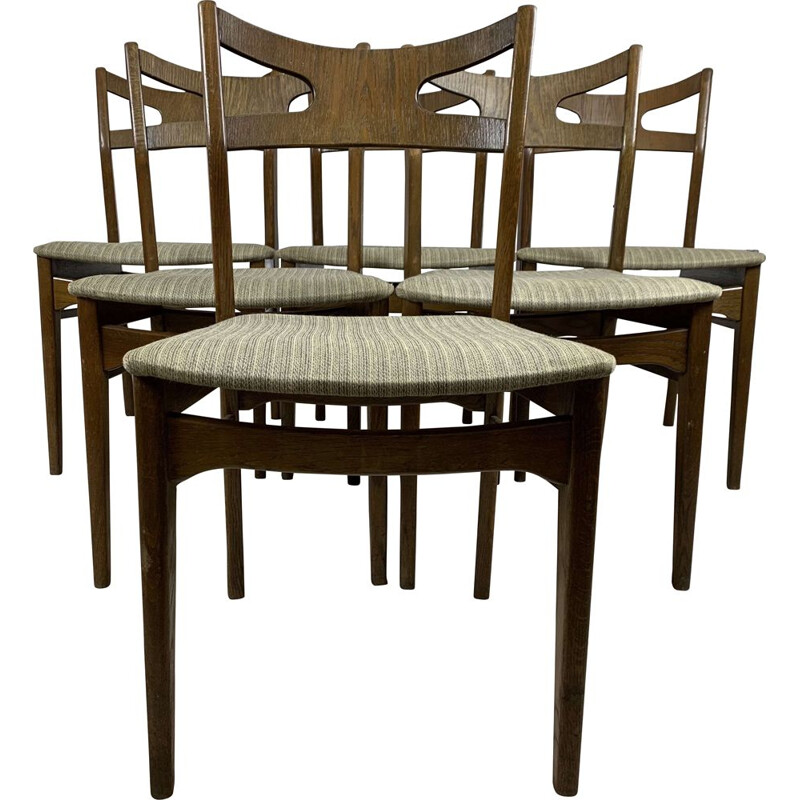 Set of 6 Scandinavian vintage oakwood chairs by Kurt Østervig, 1960