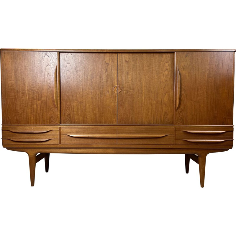 Vintage Scandinavian "highboard" sideboard in teak model Um 14 by Johannes Andersen for Uldum Møbelfabrik, 1960