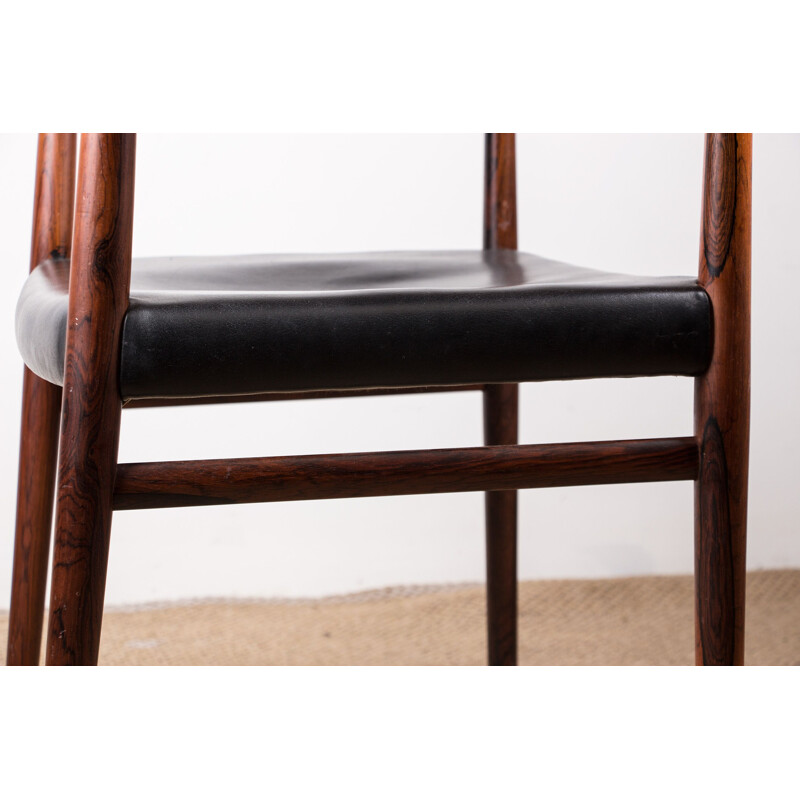 Dänischer Vintage-Sessel aus Leder und Palisander aus Rio Modell 404 von Arne Vodder für P.Olsen, 1960