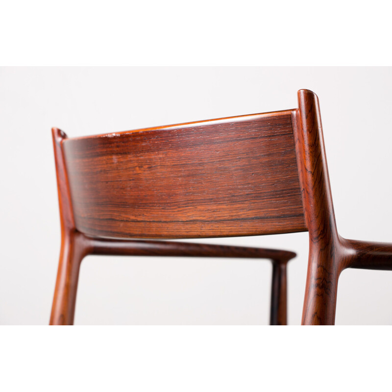 Vintage Danish armchair in leather and Rio rosewood model 404 by Arne Vodder for P.Olsen, 1960