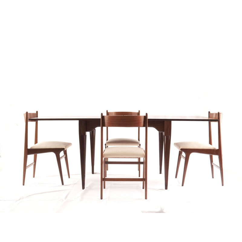 Vintage rosewood dining set by Ico Parisi, Italy 1960