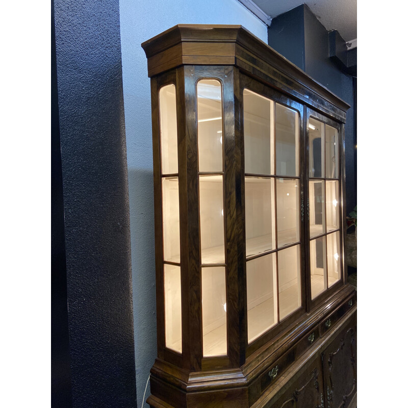 Vintage houten vitrine