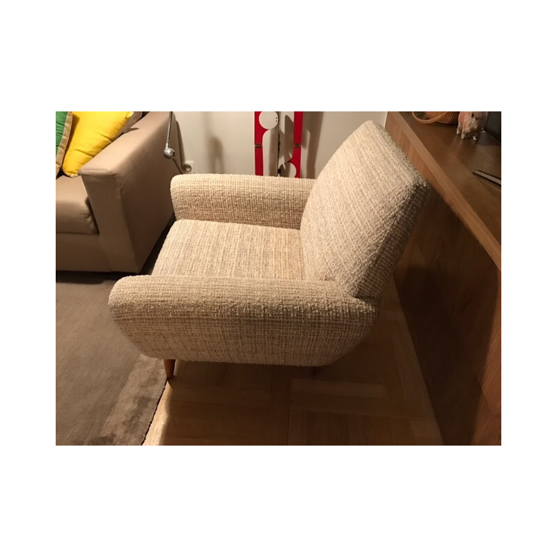 Mid century Danish armchair in beige fabric - 1970s