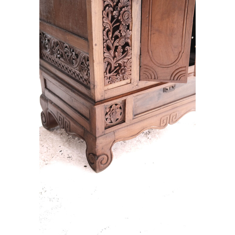 Asiatische Vintage Enfilade aus massivem Teakholz