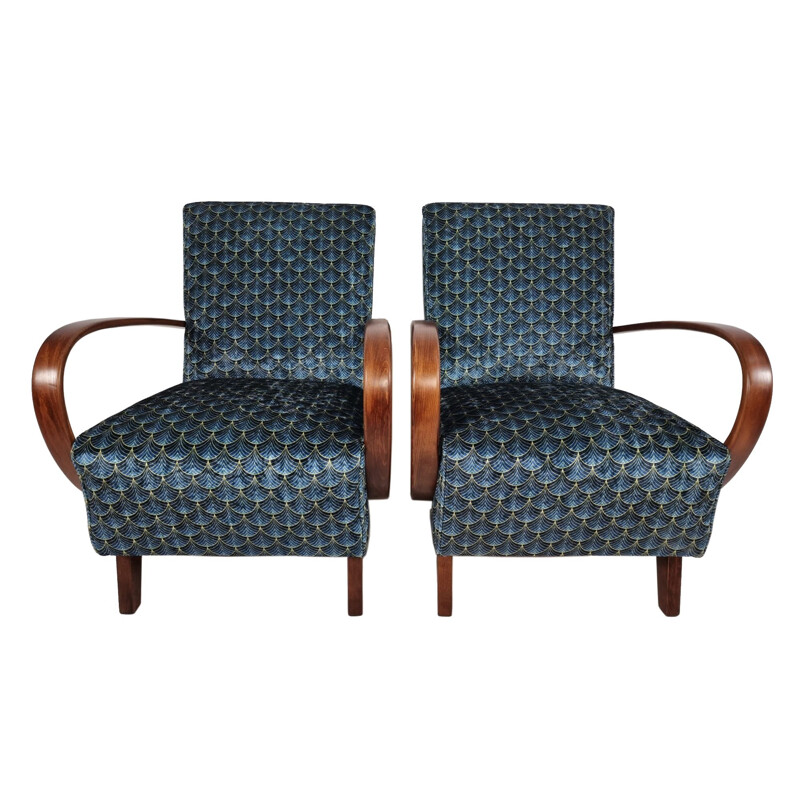 Pair of vintage armchairs by Jindrich Halabala for Up Závody, 1950s