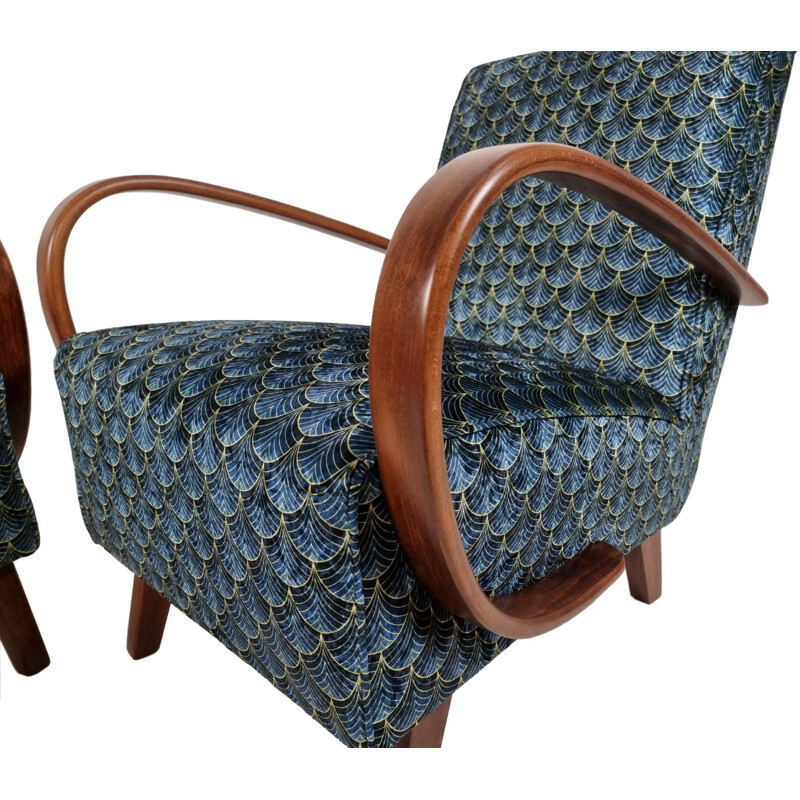 Pair of vintage armchairs by Jindrich Halabala for Up Závody, 1950s
