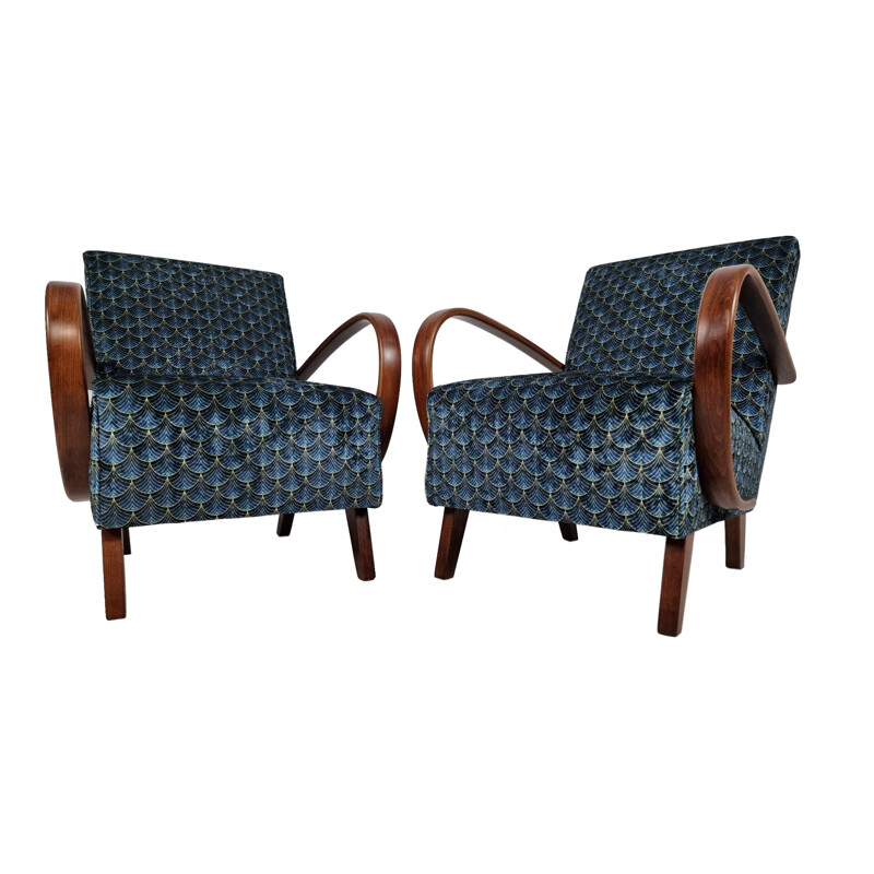 Pair of vintage armchairs by Jindrich Halabala for Up Závody, 1950s