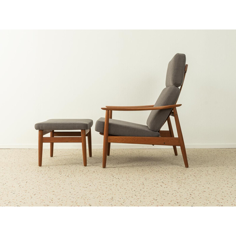 Fauteuil et ottoman vintage par Arne Vodder pour France & Søn, Danemark 1960