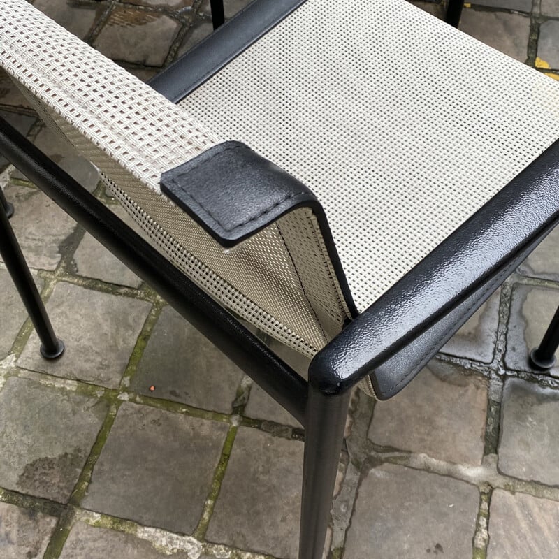 Paar vintage aluminium fauteuils van Richard Schultz, Italië 1966