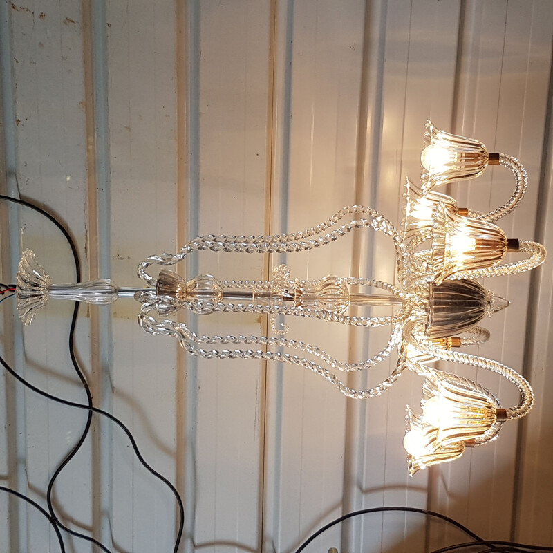 Vintage Murano glass fountain chandelier, 1950