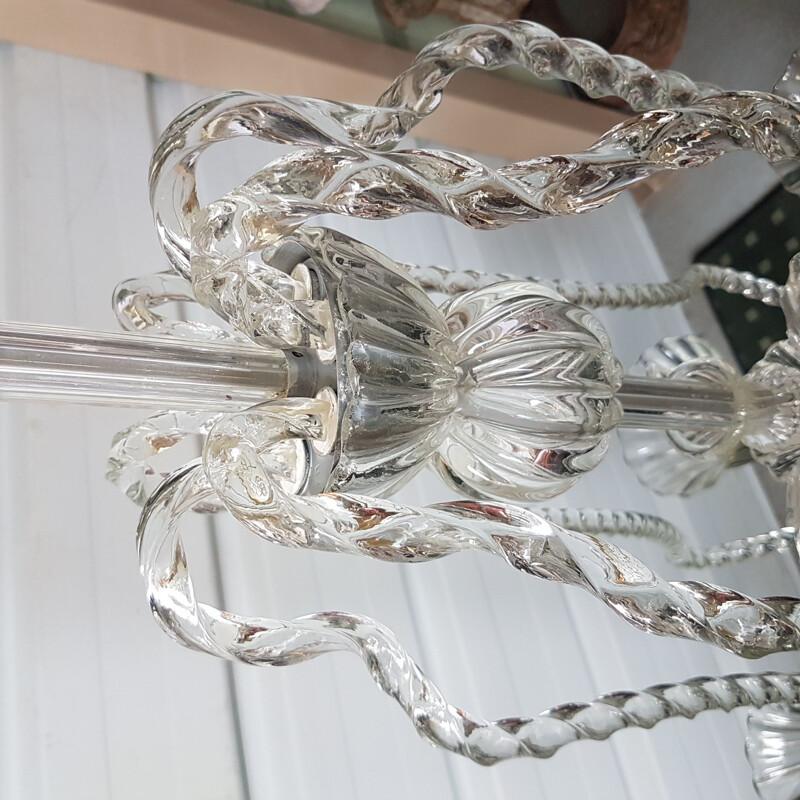 Vintage Murano glass fountain chandelier, 1950