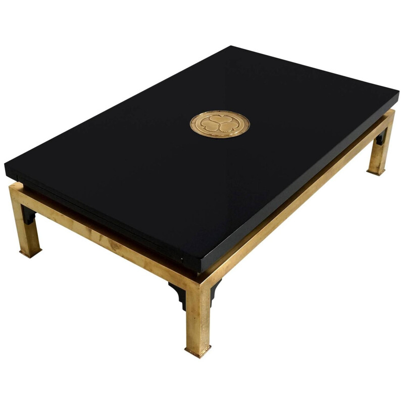 Black Italian extendable coffee table, Tomaso BARBI - 1970s