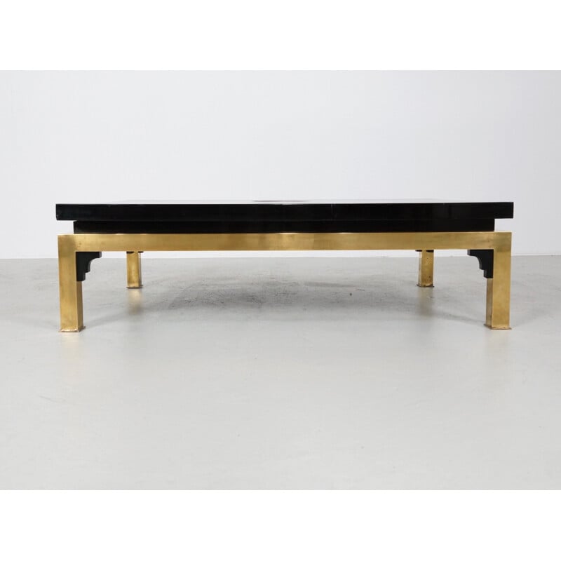 Black Italian extendable coffee table, Tomaso BARBI - 1970s