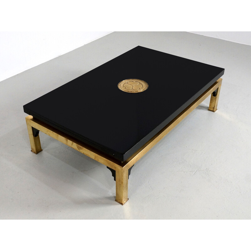 Black Italian extendable coffee table, Tomaso BARBI - 1970s