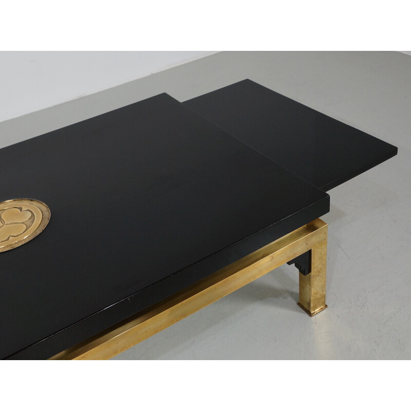 Black Italian extendable coffee table, Tomaso BARBI - 1970s