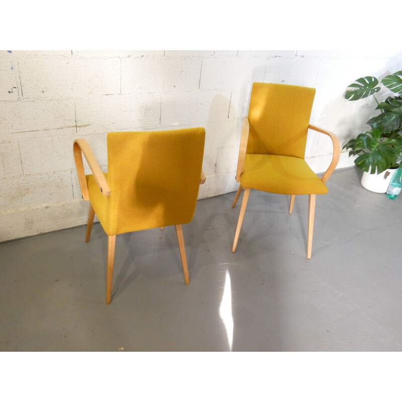 Pair of vintage chairs by Jindrich Halabala 1950