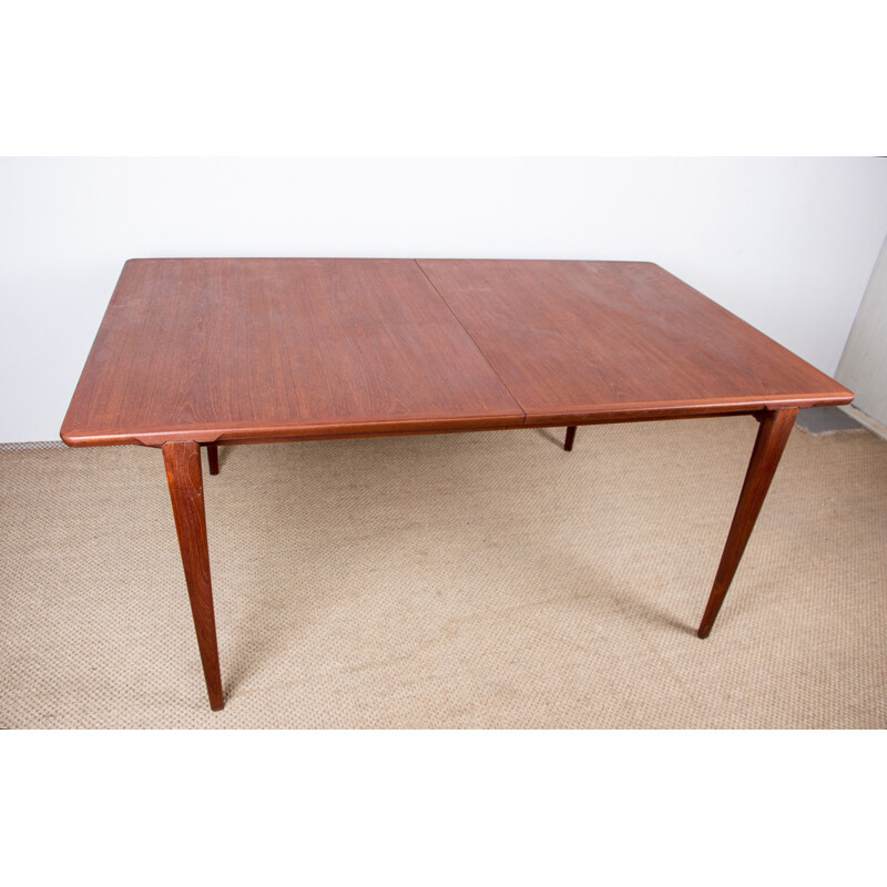 Table danoise extensible vintage en teck par Henry Rosengren-Hansen pour Brande Mobelindustri, 1960