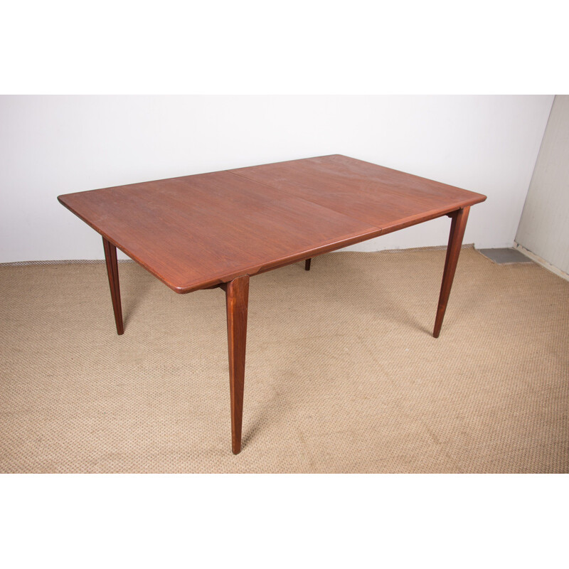 Vintage Danish teak extension table by Henry Rosengren-Hansen for Brande Mobelindustri, 1960