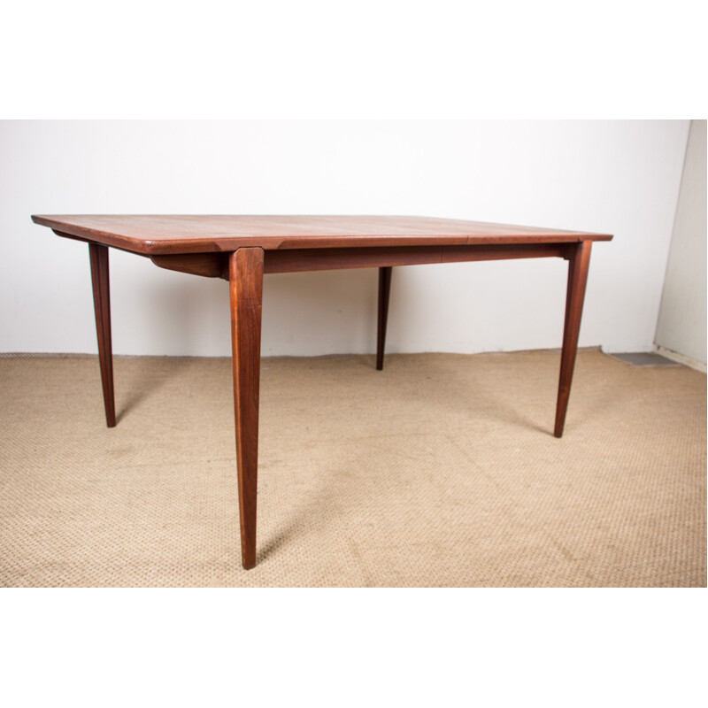 Table danoise extensible vintage en teck par Henry Rosengren-Hansen pour Brande Mobelindustri, 1960