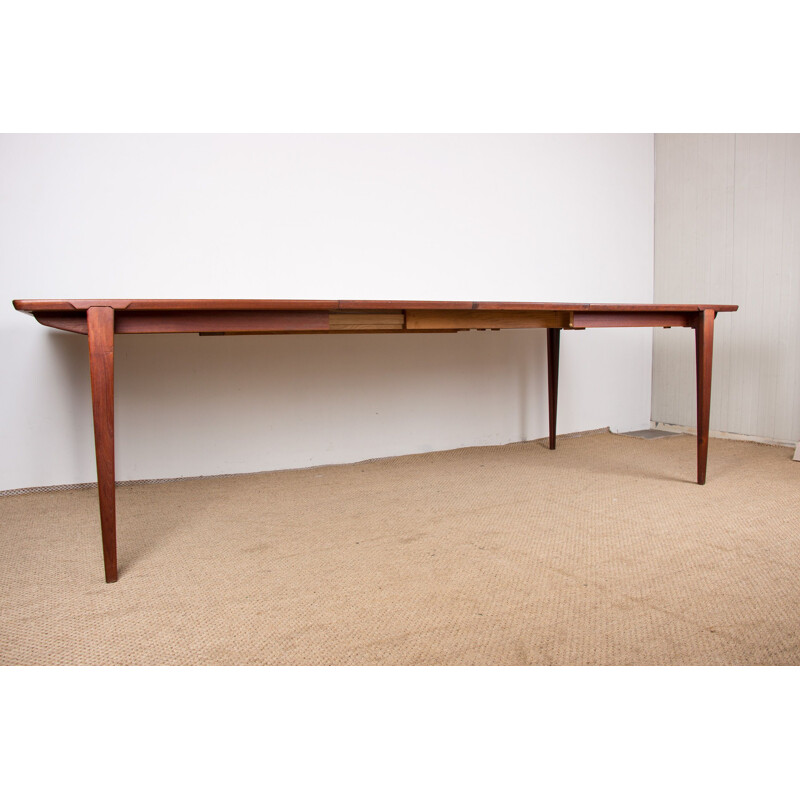 Vintage Danish teak extension table by Henry Rosengren-Hansen for Brande Mobelindustri, 1960