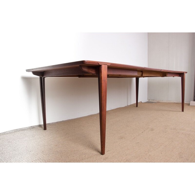 Vintage Danish teak extension table by Henry Rosengren-Hansen for Brande Mobelindustri, 1960