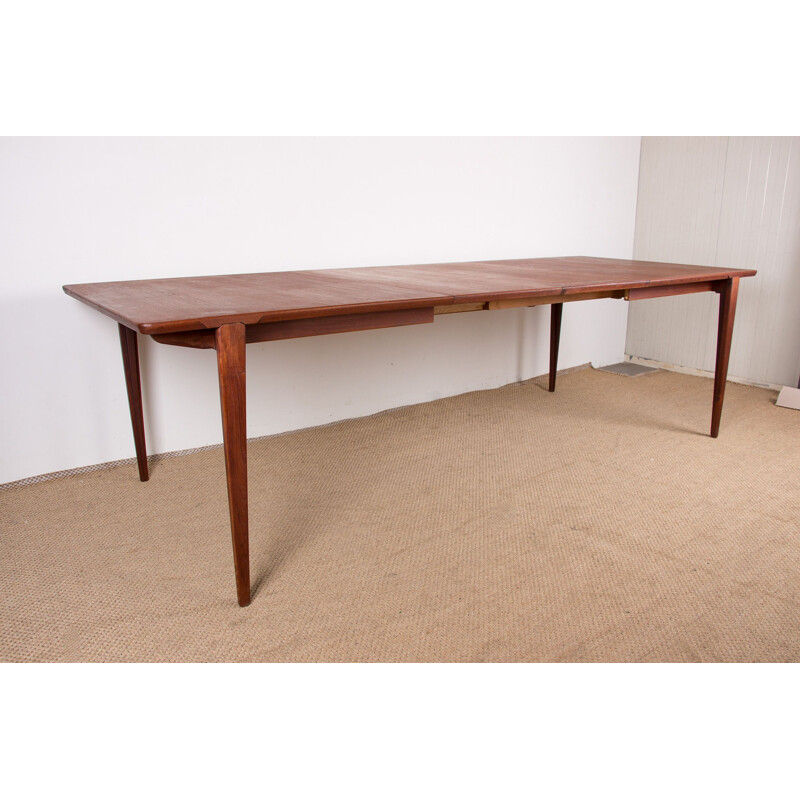 Vintage Danish teak extension table by Henry Rosengren-Hansen for Brande Mobelindustri, 1960