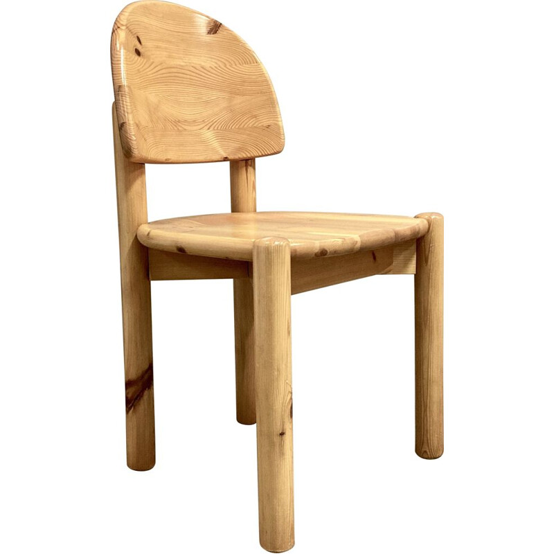 Vintage solid wood chair by Rainer Daumiller