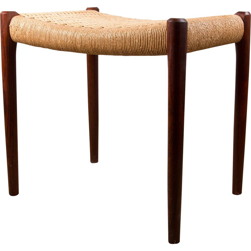 Vintage Rio rosewood and rope stool model 80 A by Niels Otto Moller for Jl Mollers Mobelkfabrik, 1960