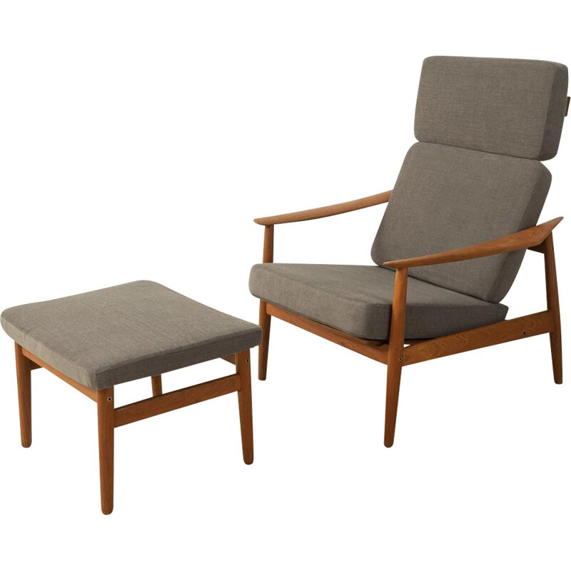 Vintage armchair and ottoman by Arne Vodder for France & Søn, Denmark 1960s