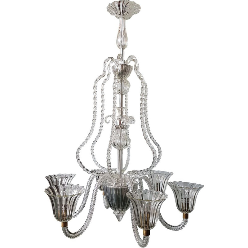 Vintage Murano glass fountain chandelier, 1950