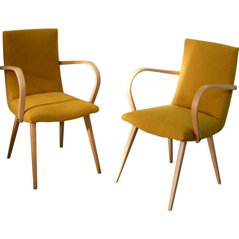 Pair of vintage chairs by Jindrich Halabala 1950
