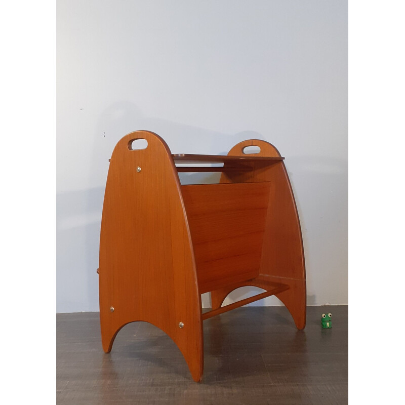 Norwegian vintage teak magazine rack, 1960