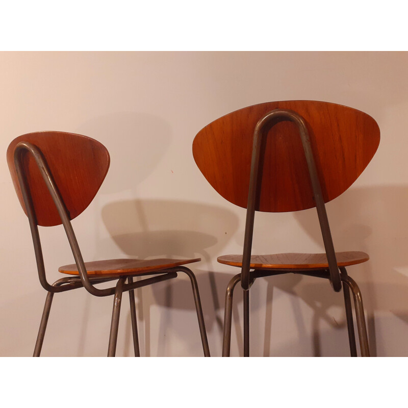 Set of 4 vintage teak danish chairs, 1960