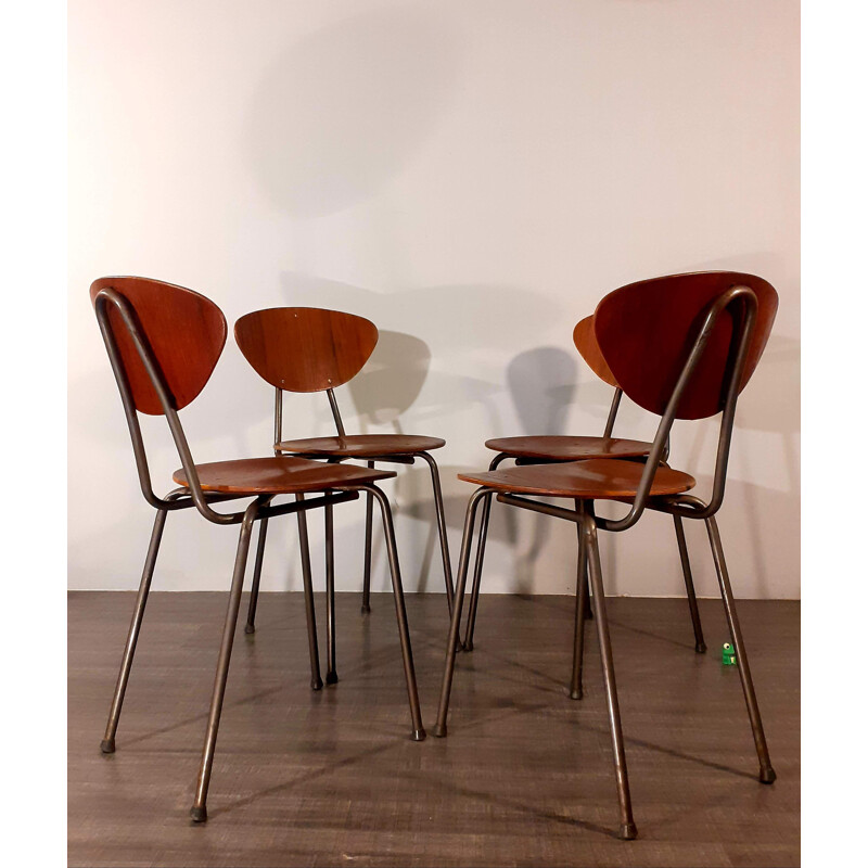 Satz von 4 dänischen Vintage-Stühlen aus Teakholz, 1960