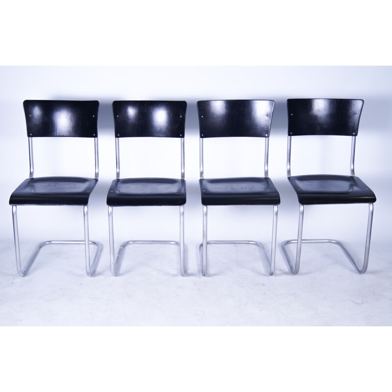 Set of 4 vintage Thonet S43 chairs by Mart Stam