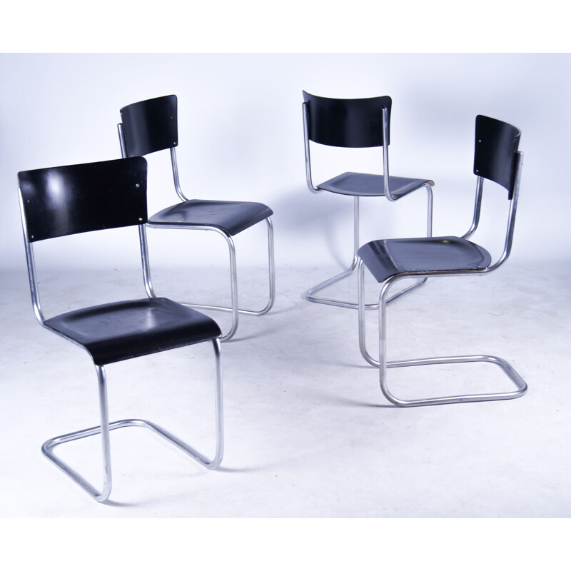 Set of 4 vintage Thonet S43 chairs by Mart Stam