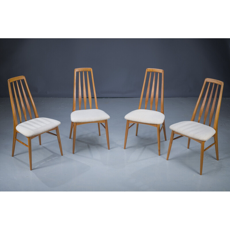 Set of 4 mid-century Eva dining chairs by Niels Koefoed for Koefoed Hornslet, 1960s