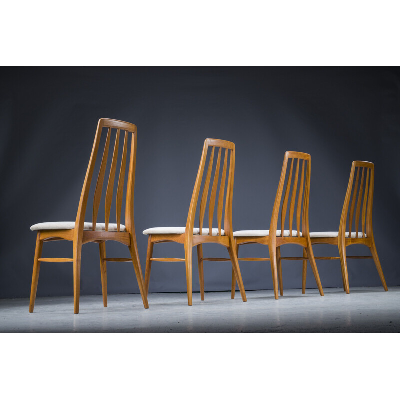 Set of 4 mid-century Eva dining chairs by Niels Koefoed for Koefoed Hornslet, 1960s