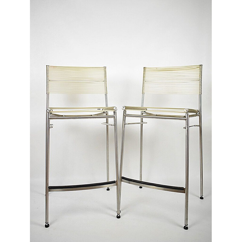 Pair of vintage bar stools Miss B by T. Agnoli for Pierantonio Bonachina, Italy 1990