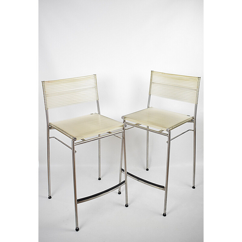 Pair of vintage bar stools Miss B by T. Agnoli for Pierantonio Bonachina, Italy 1990