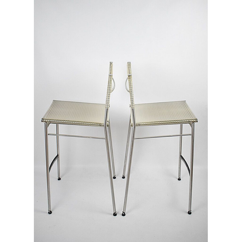 Pair of vintage bar stools Miss B by T. Agnoli for Pierantonio Bonachina, Italy 1990