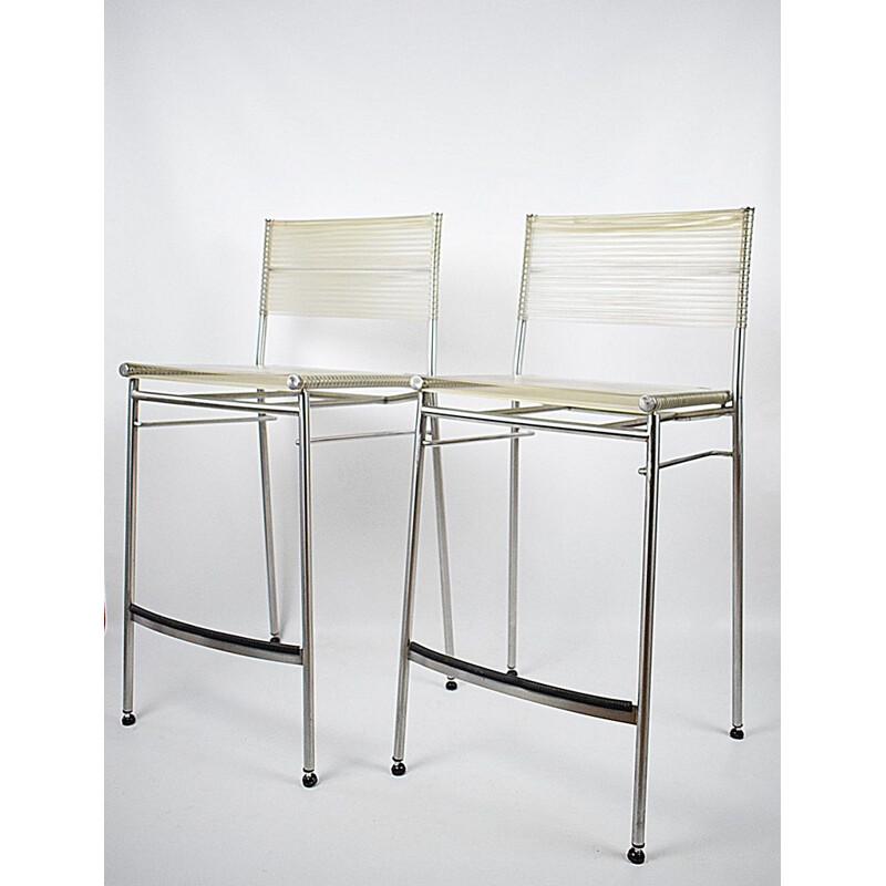 Pair of vintage bar stools Miss B by T. Agnoli for Pierantonio Bonachina, Italy 1990