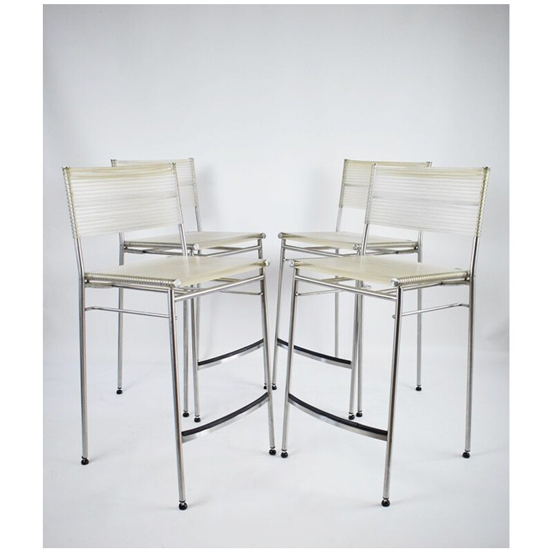 Pair of vintage bar stools Miss B by T. Agnoli for Pierantonio Bonachina, Italy 1990