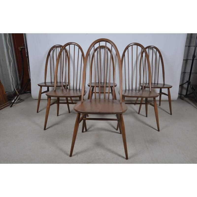 Set van 6 vintage Quaker stoelen van Lucian Ercolani voor Ercol, UK 1960